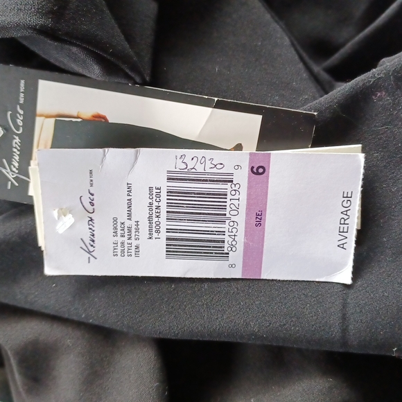 Kenneth Cole Black "Amanda" Pant NEW- Sz. 6 - Picture 5 of 10